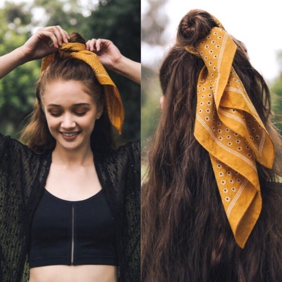 Couture Gypsy Accessories - 🔥CLEARANCE🔥Mustard Hair Tie Bandana Neckerchief